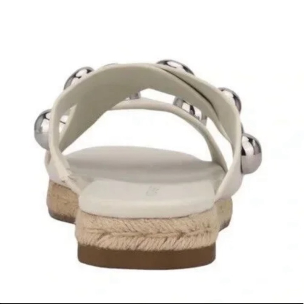 Marc Fisher Prisca Cream Ball Studded Espadrille Sandals - Picture 3 of 6